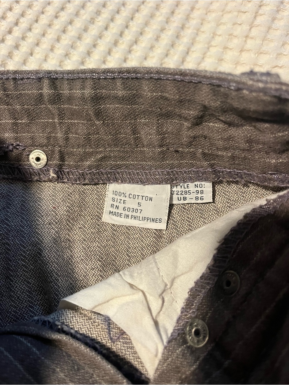 UNIONBAY Vintage Women's Pinstripe Straight-Leg Pants in Dark Gray - Picture 4 of 12